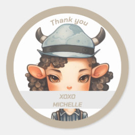 Koe Girl Ronde Sticker