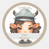 Koe Girl Ronde Sticker (Voorkant)