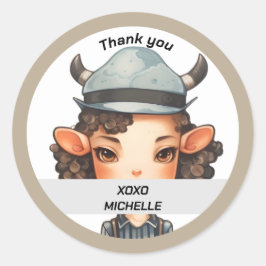 Koe Girl Ronde Sticker