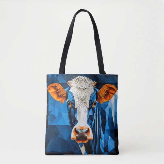 Koe glas in lood tote bag (Voorkant)