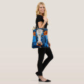 Koe glas in lood tote bag (Op model)