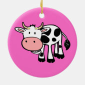 Koe glimlachen met dagen keramisch ornament (Achterkant)