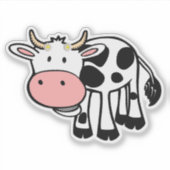 Koe glimlachen met dagen sticker (Voorkant)