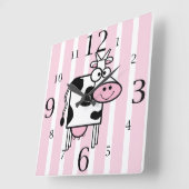 Koe glimlachen — proefdruk vierkante klok (Hoek)