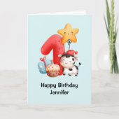 Koe glimlachen Schattige eerste geboortekaart Kaart (Voorkant)