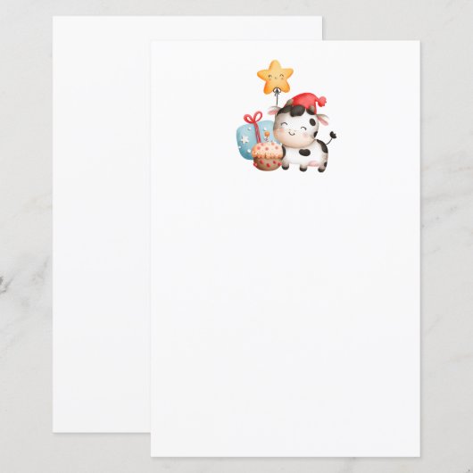 Koe glimlachen Schattige verjaardag (Voorkant / Achterkant)