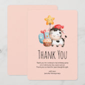 Koe glimlachen Schattige verjaardag Bedankkaart (Voorkant / Achterkant)