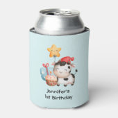 Koe glimlachen Schattige verjaardag Blikjeskoeler (Blikje Voorkant)