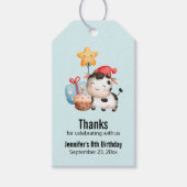 Koe glimlachen Schattige verjaardag Cadeaulabel (Voorkant)