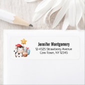 Koe glimlachen Schattige verjaardag Etiket (Insitu)