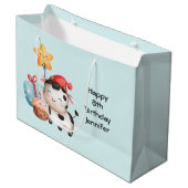 Koe glimlachen Schattige verjaardag Groot Cadeauzakje (Voorkant Gekanteld)