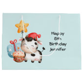 Koe glimlachen Schattige verjaardag Groot Cadeauzakje (Achterkant)