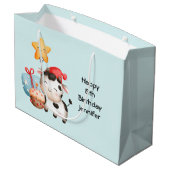 Koe glimlachen Schattige verjaardag Groot Cadeauzakje (Achterkant Gekanteld)