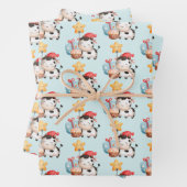 Koe glimlachen Schattige verjaardag Inpakpapier Vel (In situ)