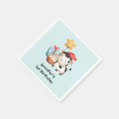 Koe glimlachen Schattige verjaardag Servet (Hoek)