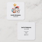 Koe glimlachen Schattige verjaardag Vierkante Visitekaartje (Voorkant / Achterkant)