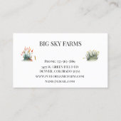 Koe Grasgevoede Farming Boerderij Waterverf Visitekaartje (Achterkant)