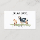 Koe Grasgevoede Farming Boerderij Waterverf Visitekaartje (Voorkant)