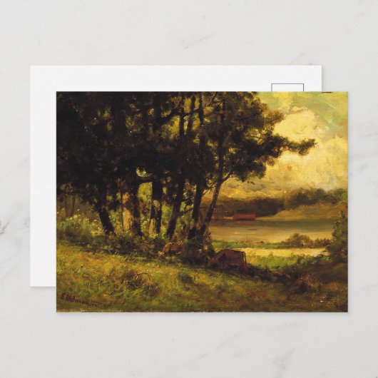 Koe Grazing nabij de rivier - Edward Banister Briefkaart (Voorkant / Achterkant)