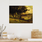 Koe Grazing nabij de rivier - Edward Banister Poster (Keuken)