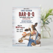 Koe Grillen Garnalen Barbecue Kaart (Staand voorkant)