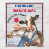 Koe Grilling Shrimp Homemade Barbecue Sauce Wijn Etiket (Enkel label)