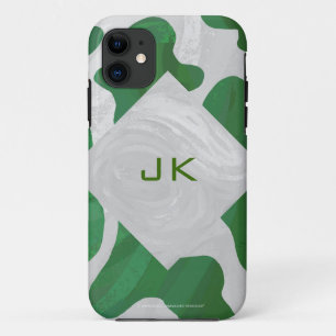 Koe Groen en Wit Monogram Case-Mate iPhone Case