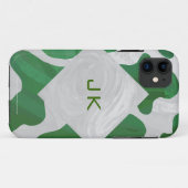Koe Groen en Wit Monogram Case-Mate iPhone Case (Achterkant (horizontaal))