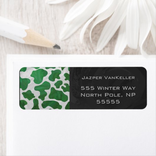 Koe Groen en Wit Monogram Etiket (Insitu)