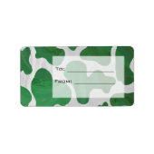 Koe Groen en Wit Monogram Etiket (Voorkant)