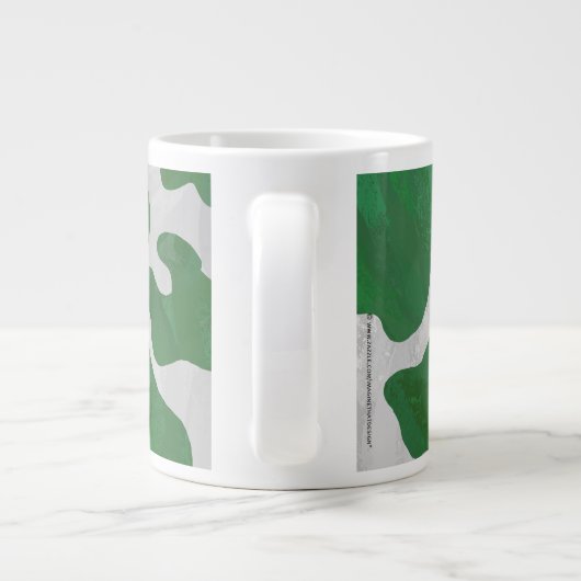 Koe Groen en Wit Monogram Grote Koffiekop (Achterkant)