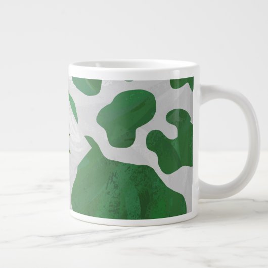 Koe Groen en Wit Monogram Grote Koffiekop (Rechts)