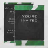 Koe Groen en Wit Monogram Kaart (Voorkant / Achterkant)