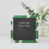 Koe Groen en Wit Monogram Kaart (Staand voorkant)