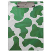 Koe Groen en Wit Monogram Klembord (Voorkant)