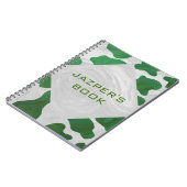 Koe Groen en Wit Monogram Notitieboek (Linkerzijde)