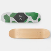 Koe Groen en Wit Monogram Persoonlijk Skateboard (Horizontaal)