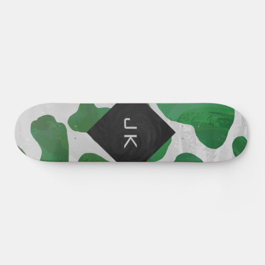 Koe Groen en Wit Monogram Persoonlijk Skateboard (Horizontaal)