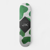 Koe Groen en Wit Monogram Persoonlijk Skateboard (Voorkant)