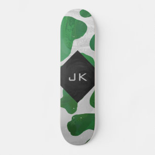 Koe Groen en Wit Monogram Persoonlijk Skateboard