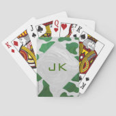 Koe Groen en Wit Monogram Pokerkaarten (Achterkant)