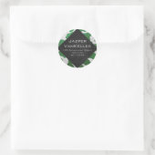 Koe Groen en Wit Monogram Ronde Sticker (Tas)