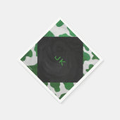 Koe Groen en Wit Monogram Servetten (Hoek)