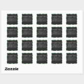 Koe Groen en Wit Monogram Vierkante Sticker (Vel)
