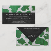 Koe Groen en Wit Monogram Visitekaartje (Voorkant / Achterkant)