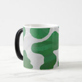 Koe groen en wit print magische mok (Voorkant links)