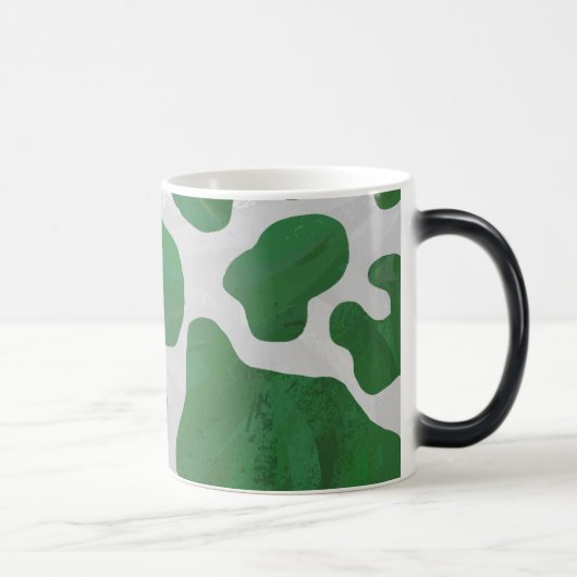 Koe groen en wit print magische mok (Rechts)