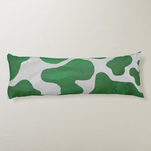 Koe Groen en Wit Silhouette Lichaamskussen (Achterkant)
