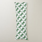 Koe Groen en Wit Silhouette Lichaamskussen (Voorkant Verticaal)