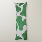 Koe Groen en Wit Silhouette Lichaamskussen (Achterkant (Verticaal))